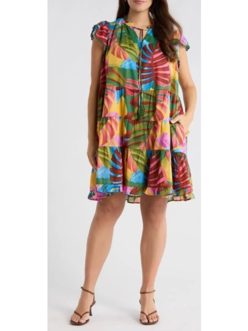 SugarLips Novi Tropical Yodi Shift Multi Color Shift Dress Womens 2XL